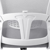 Oikiture Office Chair with Mesh Fabric Seat White - Close-Up Angle