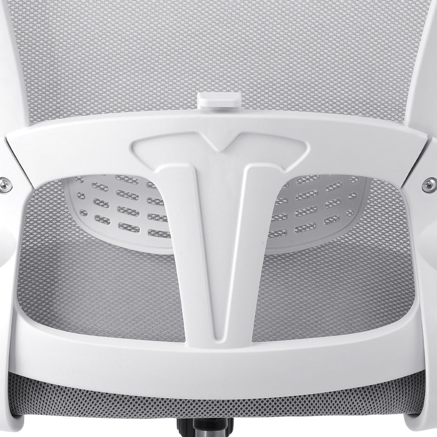 Oikiture Office Chair with Mesh Fabric Seat White, image 7