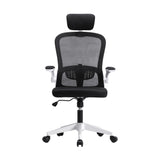 Oikiture Mesh Office Chair Fabric Seat White&Black