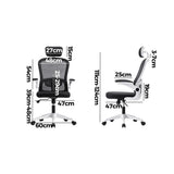 Oikiture Mesh Office Chair Fabric Seat White&Black