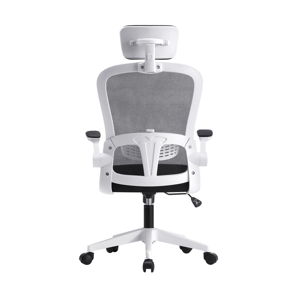 Oikiture Mesh Office Chair Fabric Seat White&Black