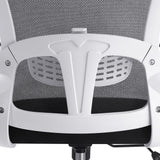 Oikiture Mesh Office Chair Fabric Seat White&Black - Side View