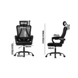 Oikiture Ergonomic Office Chair Lumbar Support Black - 45-Degree Angle