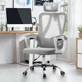 Oikiture Ergonomic Office Chair Lumbar Support White - Side View