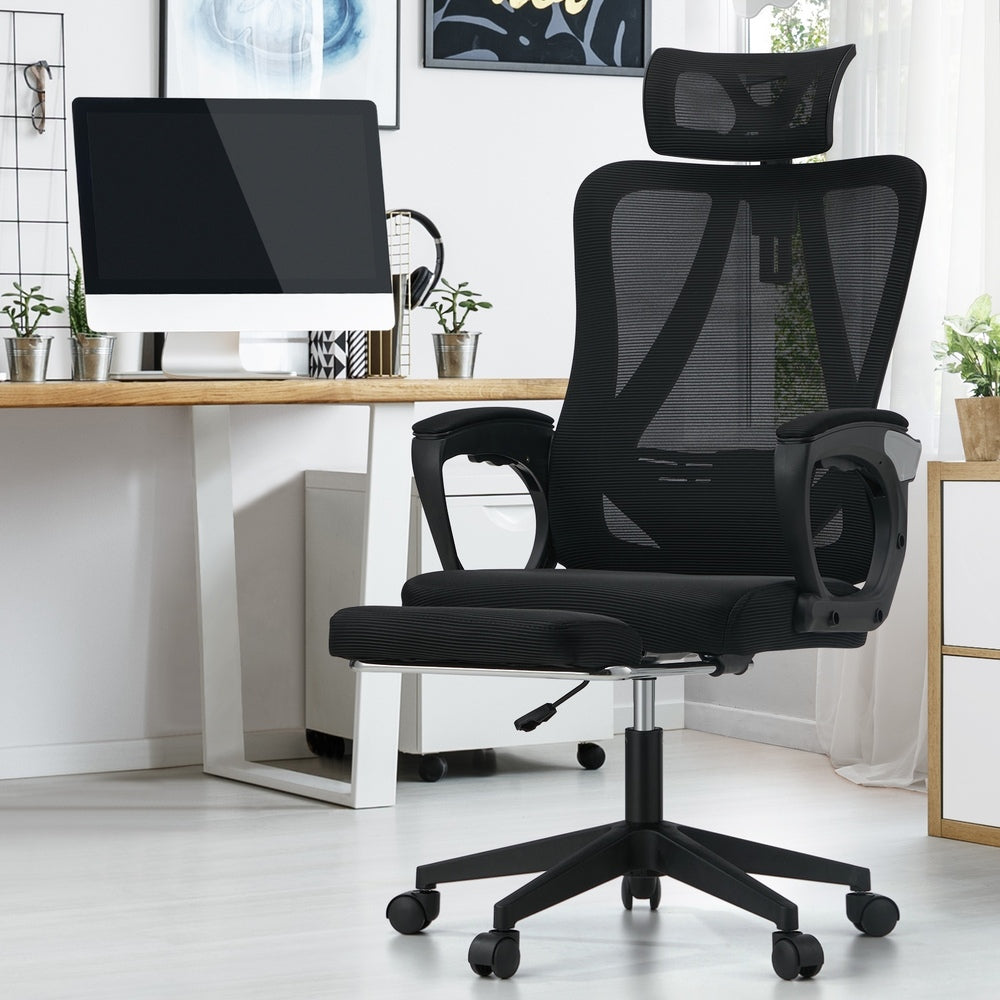 Oikiture Mesh Office Chair Adjustable Lumbar Support Black
