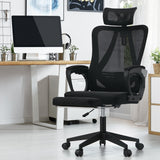 Oikiture Mesh Office Chair Adjustable Lumbar Support Black - 45-Degree Angle