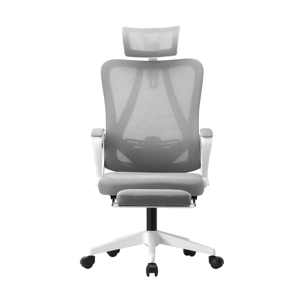 Oikiture Mesh Office Chair Adjustable Lumbar Support White