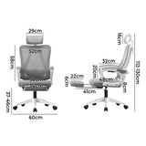 Oikiture Mesh Office Chair Adjustable Lumbar Support White