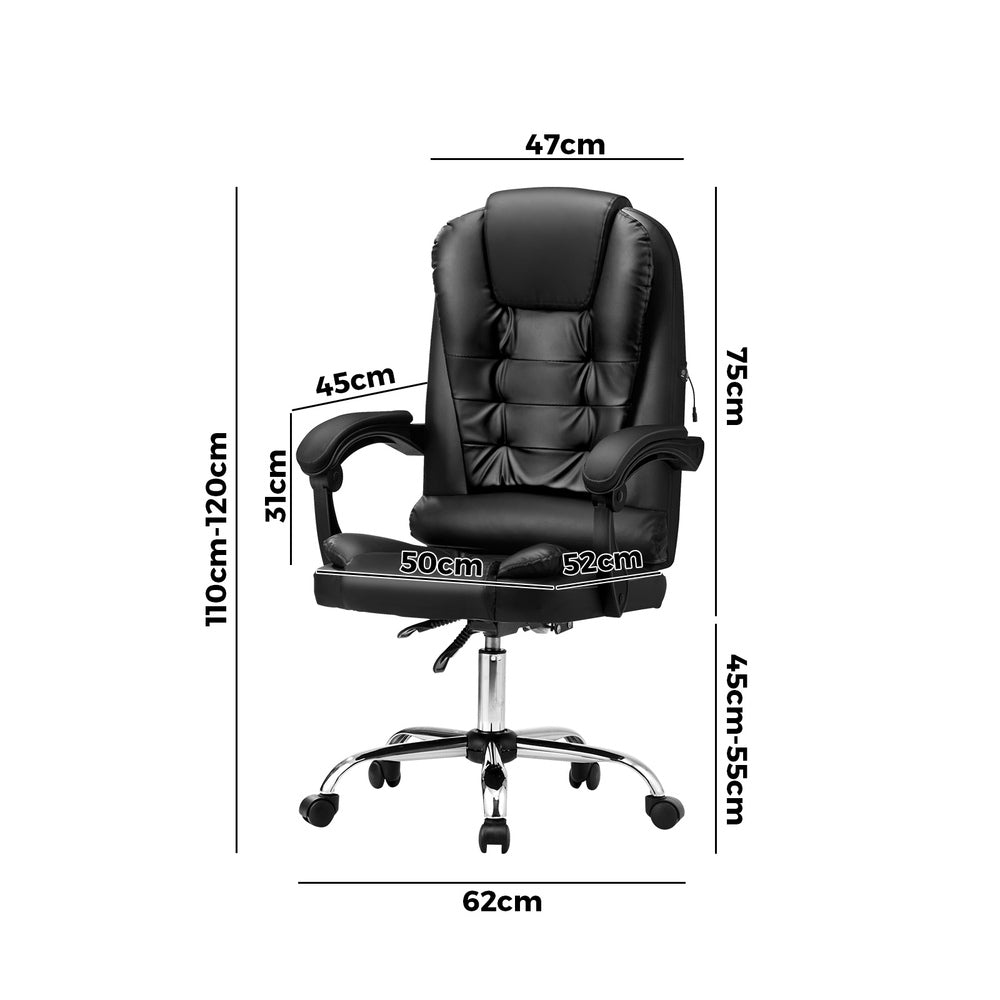 Oikiture Massage Office Chair Racing Chairs PU Leather Black