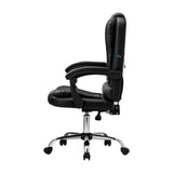 Oikiture Massage Office Chair Racing Chairs PU Leather Black - Low Angle