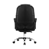 Oikiture Massage Office Chair PU Leather with Footrest Black