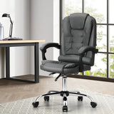 Oikiture Massage Office Chair Racing Chairs PU Leather Grey