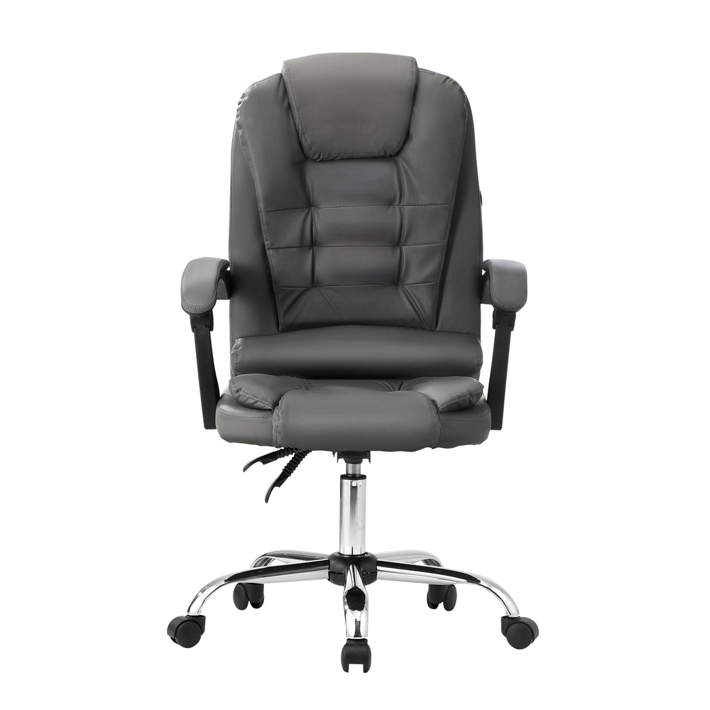 Oikiture Massage Office Chair Racing Chairs PU Leather Grey