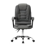 Oikiture Massage Office Chair Racing Chairs PU Leather Grey - Rear View