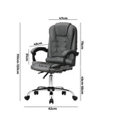 Oikiture Massage Office Chair Racing Chairs PU Leather Grey - Top-Down View
