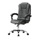 Oikiture Massage Office Chair Racing Chairs PU Leather Grey