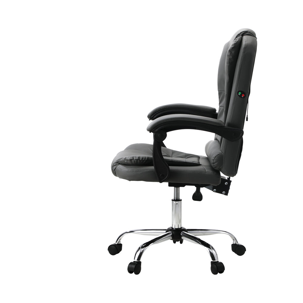 Oikiture Massage Office Chair Racing Chairs PU Leather Grey