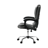 Oikiture Massage Office Chair Racing Chairs PU Leather Grey - Close-Up Angle