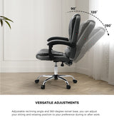 Oikiture Massage Office Chair Racing Chairs PU Leather Grey - Extra Image