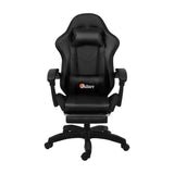 Oikiture Racing Gaming Chair 7 RGB LED 8 Points Massage Black