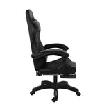 Oikiture Racing Gaming Chair 7 RGB LED 8 Points Massage Black - Close-Up Angle