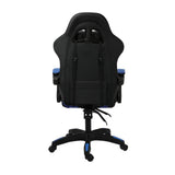Oikiture Racing Gaming Chair 7 RGB LED 8 Points Massage Black&Blue - Close-Up Angle