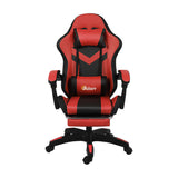 Oikiture Racing Gaming Chair 7 RGB LED 8 Points Massage Black&Red