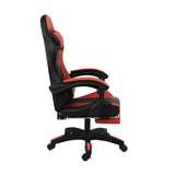 Oikiture Racing Gaming Chair 7 RGB LED 8 Points Massage Black&Red - Rear View