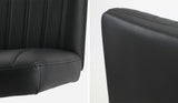 Oikiture Mid Back Armless Office Chair PU Leather Black - Front View