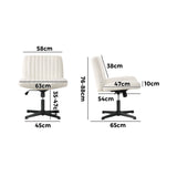 Oikiture Mid Back Office Chair Wide Seat Sherpa White