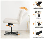 Oikiture Mid Back Office Chair Wide Seat Sherpa White