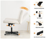 Oikiture Mid Back Office Chair Wide Seat Sherpa White - Extra Image