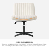Oikiture Mid Back Office Chair Wide Seat Sherpa White - Extra Image