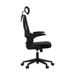 Oikiture Mesh Office Chair D-Shape Back Support Black