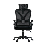 Oikiture Mesh Office Chair D-Shape Back Support Black - Front View