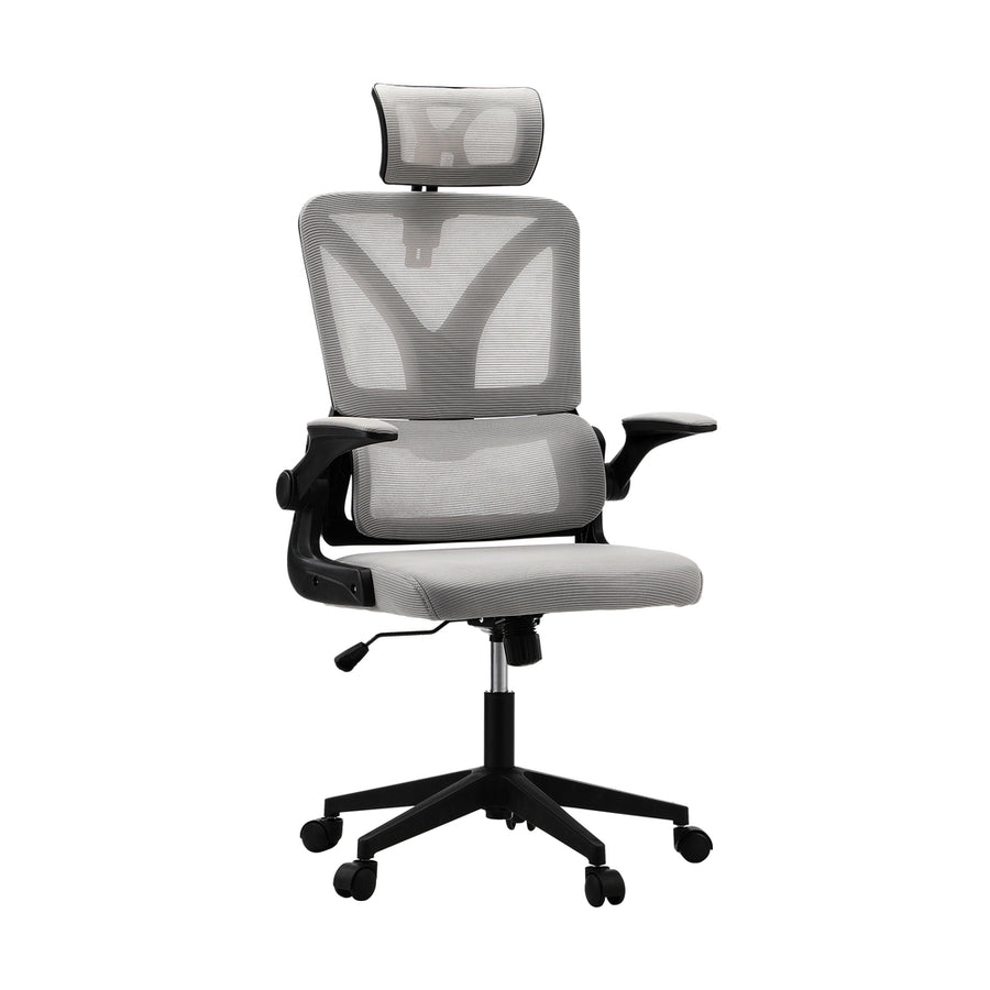 Oikiture Mesh Office Chair Adjustable Lumbar Support Black & Grey