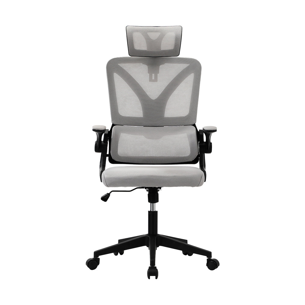 Oikiture Mesh Office Chair Adjustable Lumbar Support D-Shape BK&GY