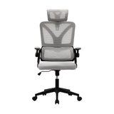 Oikiture Mesh Office Chair Adjustable Lumbar Support D-Shape BK&GY - Rear View