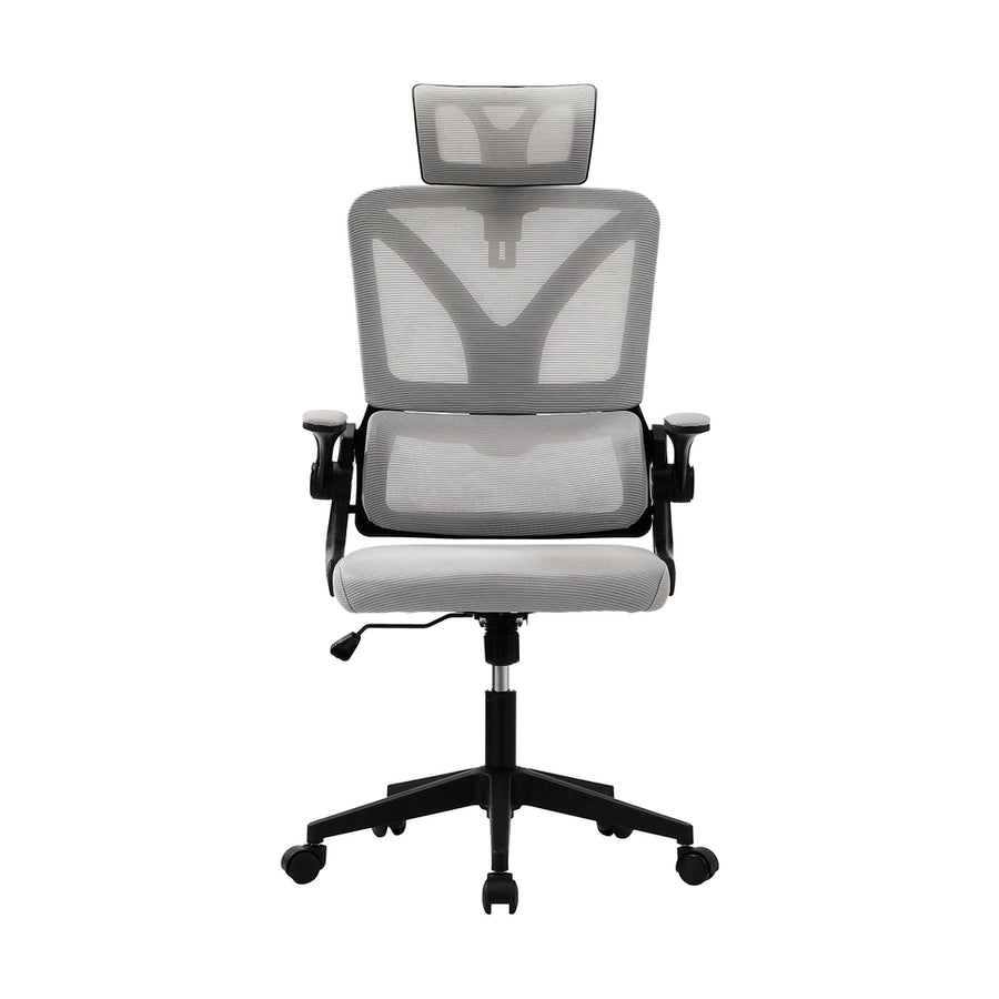 Oikiture Mesh Office Chair Adjustable Lumbar Support Black & Grey