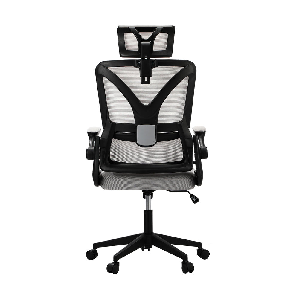 Oikiture Mesh Office Chair Adjustable Lumbar Support D-Shape BK&GY