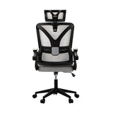 Oikiture Mesh Office Chair Adjustable Lumbar Support D-Shape BK&GY - Extra Image