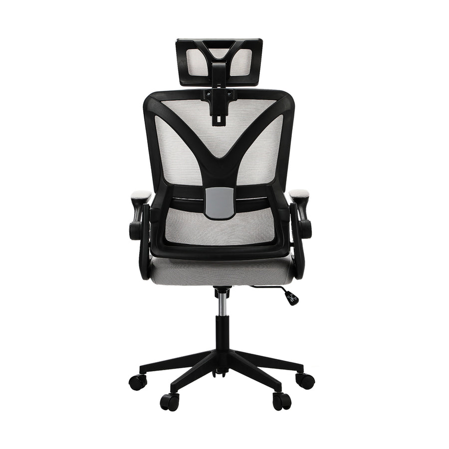 Oikiture Mesh Office Chair Adjustable Lumbar Support Black & Grey