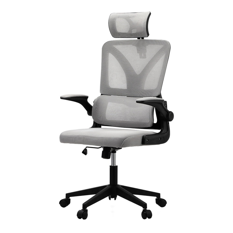 Oikiture Mesh Office Chair Adjustable Lumbar Support Black & Grey