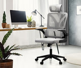 Oikiture Mesh Office Chair Adjustable Lumbar Support D-Shape BK&GY - Front View