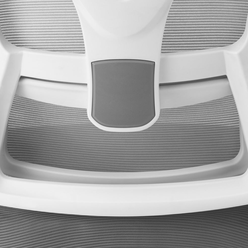 Oikiture Mesh Office Chair D-Shape Back Support White
