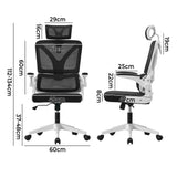Oikiture Mesh Office Chair D-Shape Back Support White&Black
