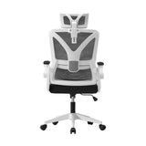 Oikiture Mesh Office Chair D-Shape Back Support White&Black