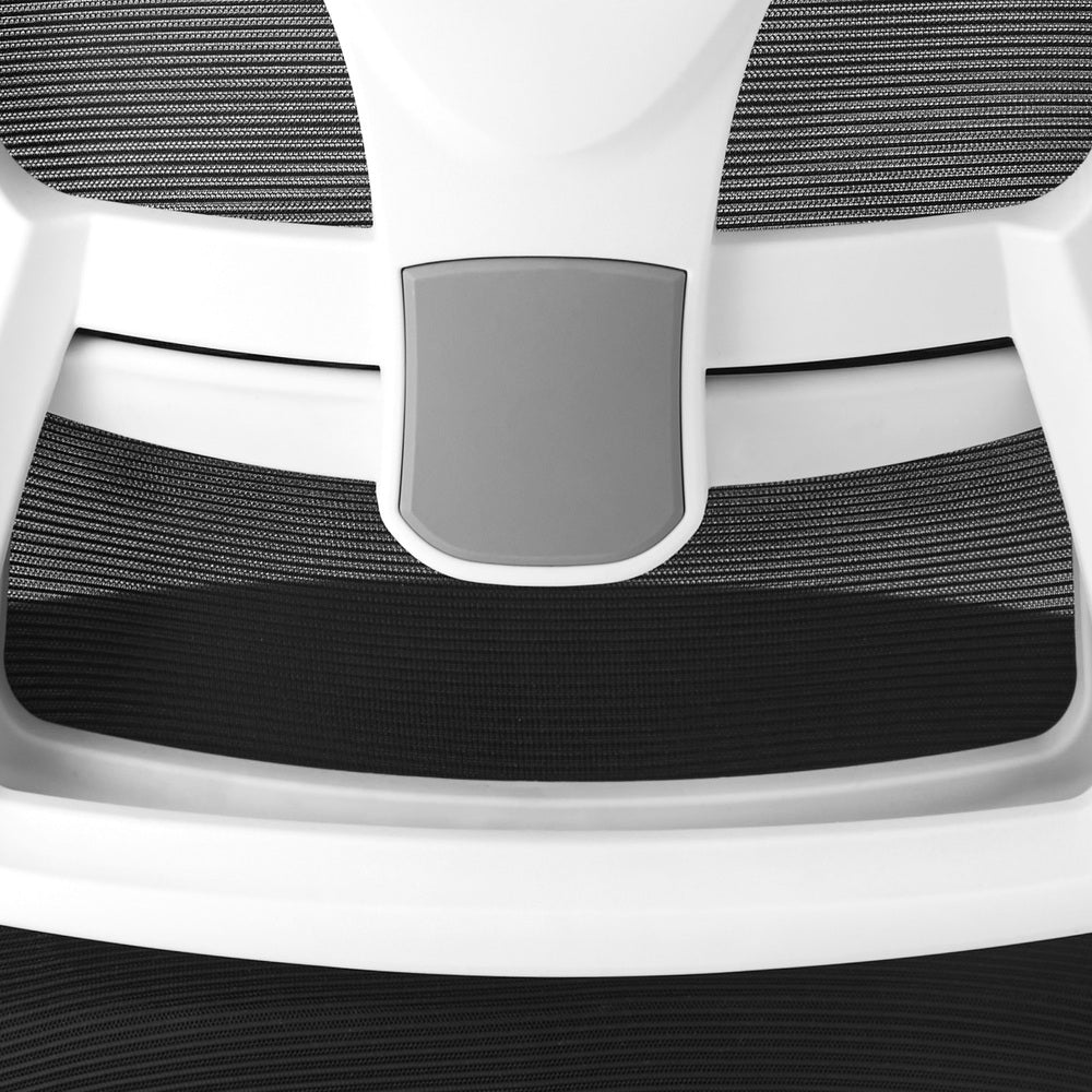 Oikiture Mesh Office Chair D-Shape Back Support White&Black
