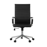 Oikiture Swivel Office Chair High Back Leather Black