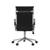 Oikiture Swivel Office Chair High Back Leather Black - Extra Image